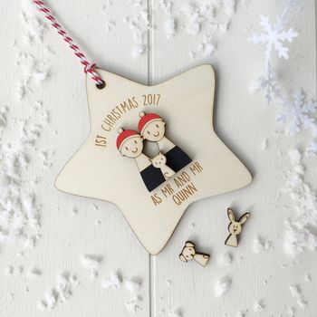 Personalised First Christmas As Mr And Mr Decoration, 3 of 5