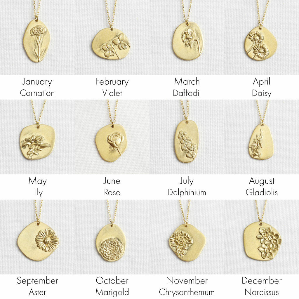 Birth Flower Necklaces | Button and Bean