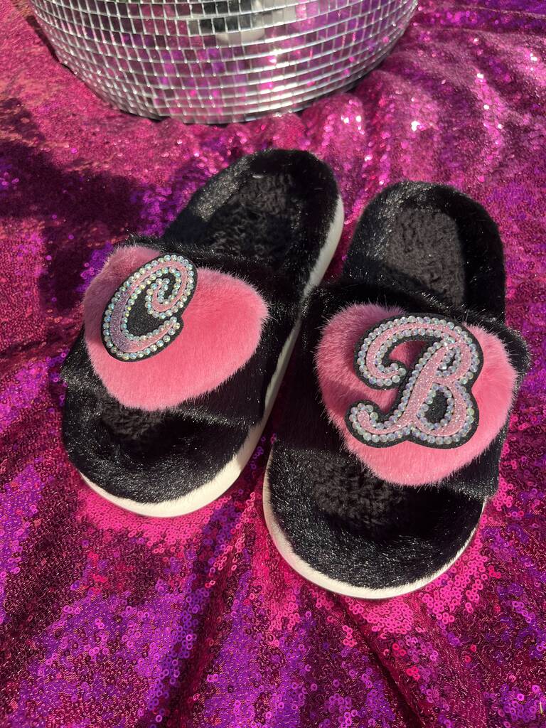 Personalised Fluffy Heart Slippers, 1 of 4