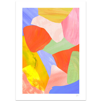 Rainbow Abstract Shell Collage Art Print, 4 of 8