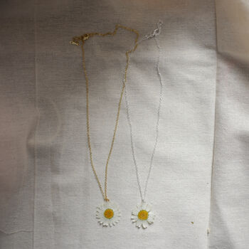 Daisy Flower Sterling Silver Or 24ct Gold Necklace, 5 of 8