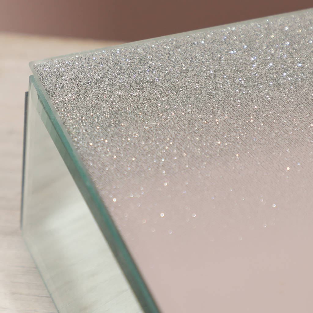 personalised ombre glitter mirrored jewellery box by dibor