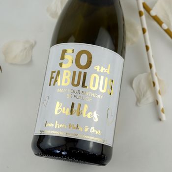 Personalised 40 And Fabulous Champagne/Prosecco Label, 5 of 6
