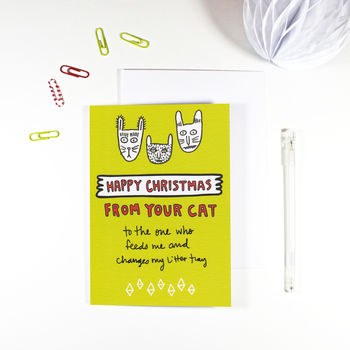 Happy Christmas From Your Cat Christmas Card, 2 of 2
