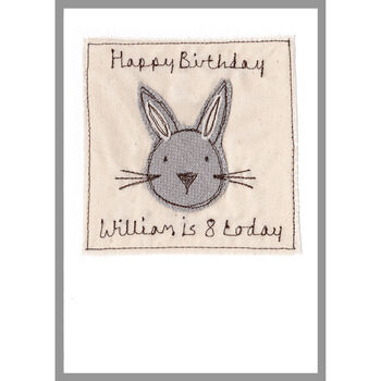 Personalised Rabbit New Baby Boy Or 1st Birthday Card, 8 of 12