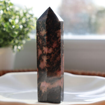 Rhodonite Crystal Tower With Optional Mini Crystal, 2 of 10