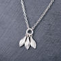 Sterling Silver Three Leaf Drop Necklace, thumbnail 1 of 5