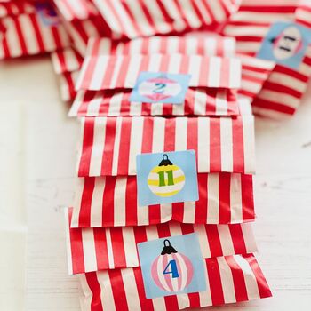 Christmas Bauble Advent Calendar Stickers And Bags, 5 of 6