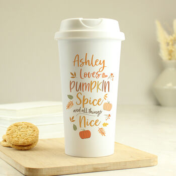 Personalised Pumpkin Spice Travel Mug, 5 of 6