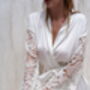 White Lace Sleeve Bridal Robe, thumbnail 5 of 7