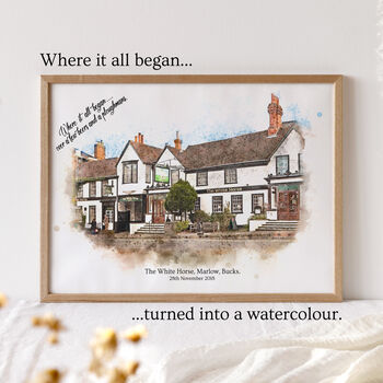Personalised 'Where It All Began' Watercolour Print, 5 of 8