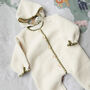 Personalised Baby Sherpa Fleece Pram Suit Hooded All In One, thumbnail 3 of 12