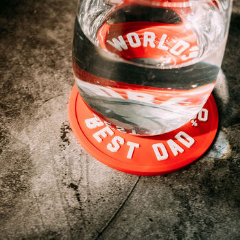 Fathers Day Gift Worlds Best Dad Pvc Coasters, 2 of 7