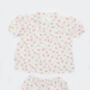 Girls English Rose Pink Floral Summer Cotton Pyjama Set, thumbnail 7 of 8