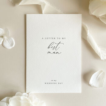 Luxury 'Letter To My Best Man On My Wedding Day' Card, Elegant Calligraphy Design, 8 of 11