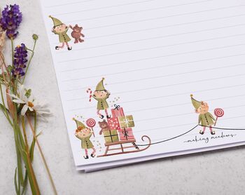 A4 Letter Writing Paper With Christmas Elves, 4 of 6