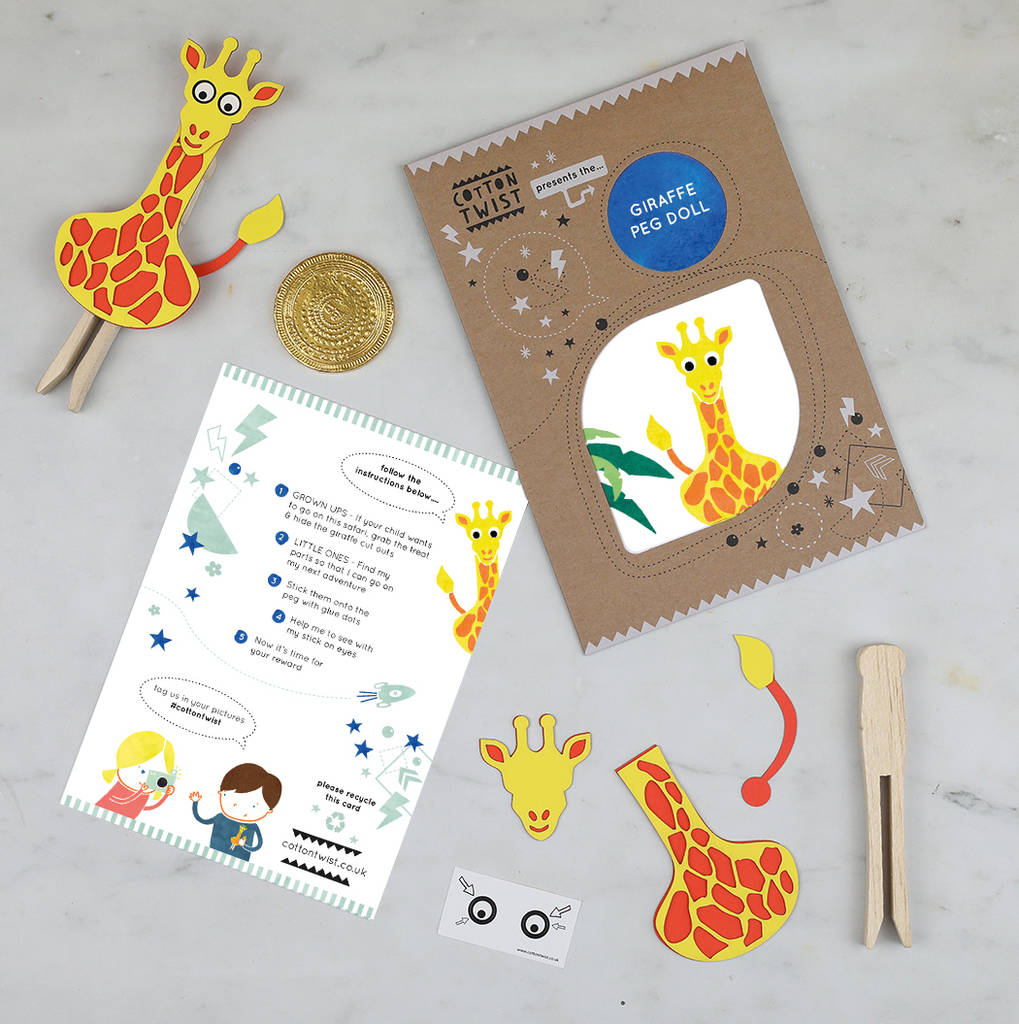 Image of Make Your Own Giraffe Peg Doll Kit