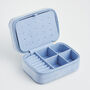 Forget Me Not Blue Velvet Embroidered Jewellery Box, thumbnail 5 of 6