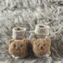 White Ribbed Teddy Bear Baby Socks, thumbnail 6 of 8