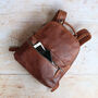 Leather Pocket Backpack, Brown, thumbnail 2 of 5