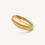Minimalist Crescent 14k Gold Plated Dome Ring, thumbnail 1 of 10