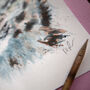 Inky Snow Leopard Original Pen And Ink Illustration Supporting Conservation, thumbnail 5 of 5