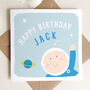 Personalised Birthday Card With Child's Name: Space / Astronaut Design, thumbnail 2 of 5