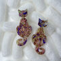 Abalone Cat Dangle Earrings, thumbnail 4 of 11