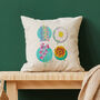 Birth Flowers Personalised Family Cushion, thumbnail 1 of 4
