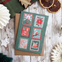 Festive Retro Stamps Christmas Card, thumbnail 1 of 2