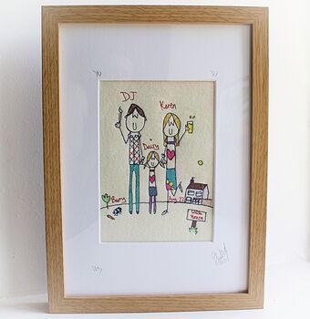 Personalised Family Picture Portrait Embroidery, 7 of 12
