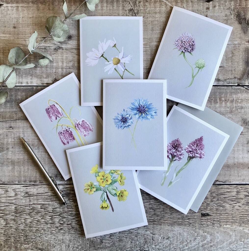 Set Of Twelve Botanical Cards By Creature Candy | notonthehighstreet.com