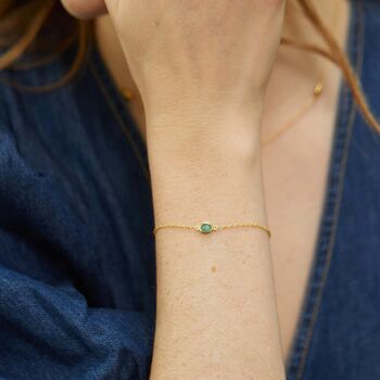 Hampton Gold Plated Emerald Bracelet, 3 of 5