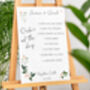 Floral Order Of The Day Wedding Sign In White Acrylic, thumbnail 2 of 2