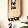 Solid Oak Photobooth Strip Frame Key Holder With Photo Printing, thumbnail 4 of 9