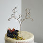 Personalised Arrow Initial Wire Wedding Cake Topper, thumbnail 2 of 8