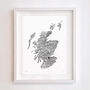 Typographic Map Of Scotland, thumbnail 1 of 3