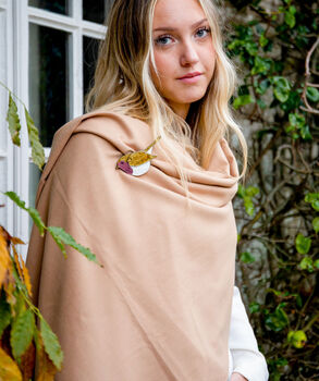 Cashmere Blend Wrap With Optional Robin Brooch, 3 of 4