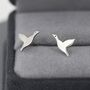 Sterling Silver Flying Duck Stud Earrings, thumbnail 2 of 10