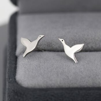 Sterling Silver Flying Duck Stud Earrings, 2 of 10