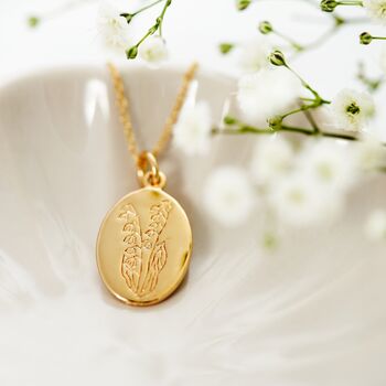 May Lily Of The Valley Birthflower Necklace, 2 of 12