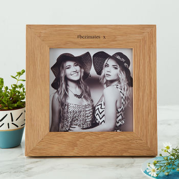 Personalised Solid Oak Square Photo Frame, 4 of 6