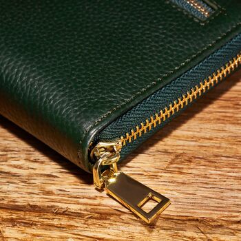 Women's Genuine Leather Purse In Racing Green, 2 of 6