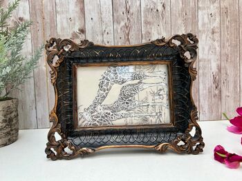 Black Ornate Photo Frame 6x4 Elegant Picture Frame Gift, 5 of 10