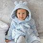 Personalised Blue Baby Dressing Gown With Ears, thumbnail 2 of 12