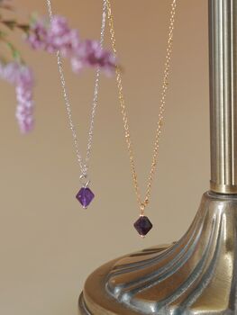 Aurora Rhombus Amethyst Necklace, 7 of 9