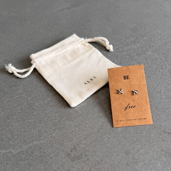 Be Free Sterling Silver Swallow Earrings, 2 of 7