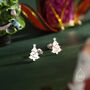 Extra Tiny Christmas Tree Stud Earrings In Sterling Silver, thumbnail 3 of 12