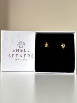 18ct Gold Plated Turtle Stud Earrings, 3 of 8