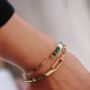 Pearl, Beads And 18 K Gold Plated Paperclip Chain Bracelet, thumbnail 4 of 5